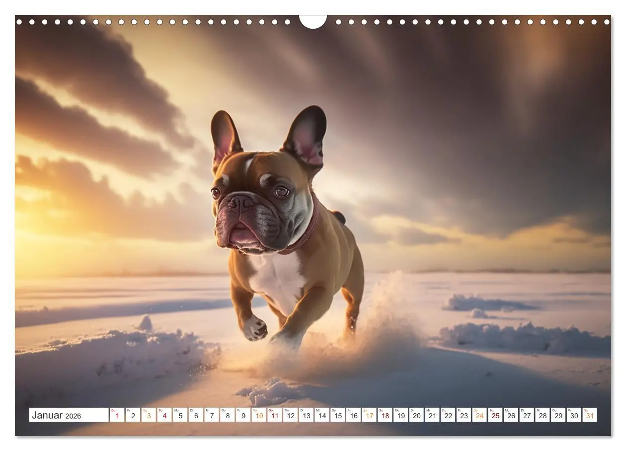 Bild: 9783457530900 | Französische Bulldoggen (Wandkalender 2026 DIN A3 quer), CALVENDO...