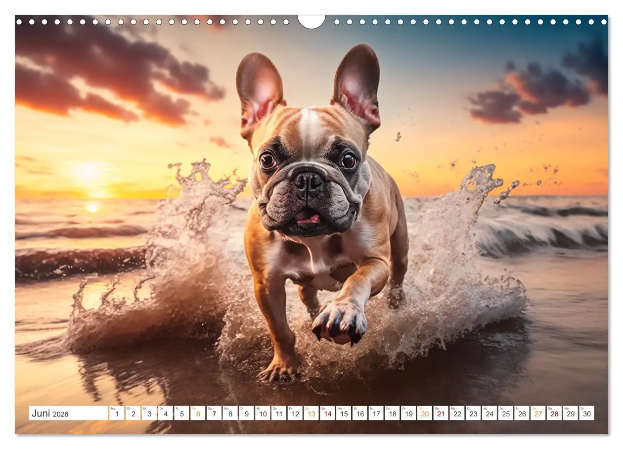 Bild: 9783457530900 | Französische Bulldoggen (Wandkalender 2026 DIN A3 quer), CALVENDO...