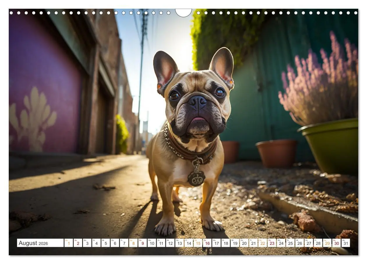 Bild: 9783457530900 | Französische Bulldoggen (Wandkalender 2026 DIN A3 quer), CALVENDO...