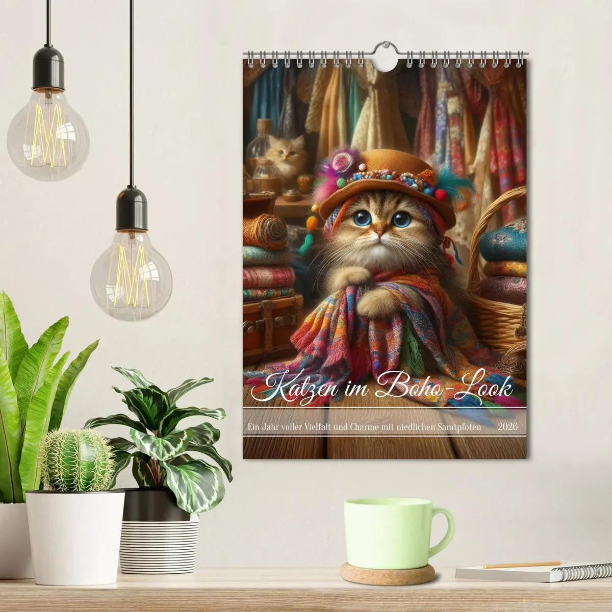 Bild: 9783516240900 | Katzen im Boho-Look - Ein Jahr voller Vielfalt und Charme mit...