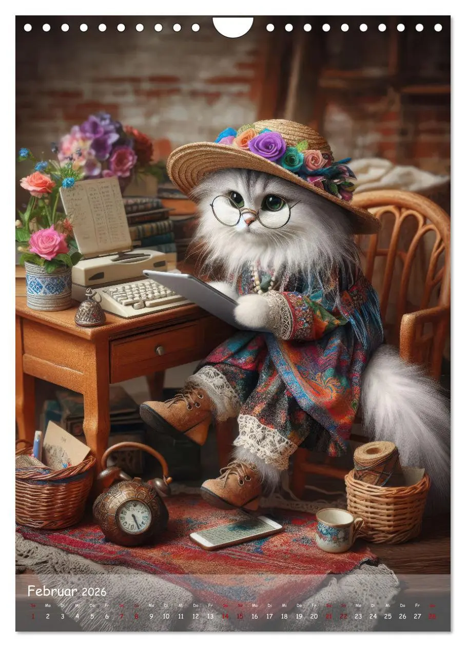 Bild: 9783516240900 | Katzen im Boho-Look - Ein Jahr voller Vielfalt und Charme mit...