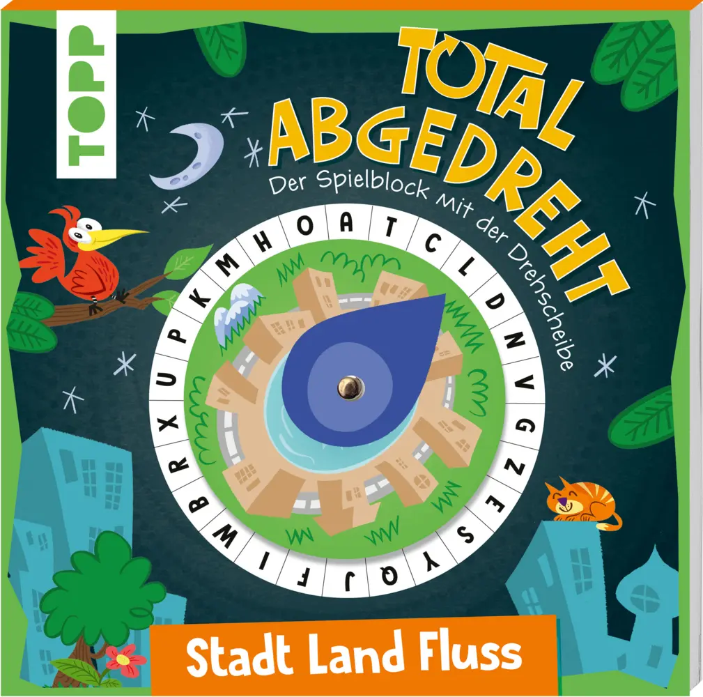 Cover: 9783735890900 | Total abgedreht! Spielblock mit Drehscheibe - Stadt, Land, Fluss