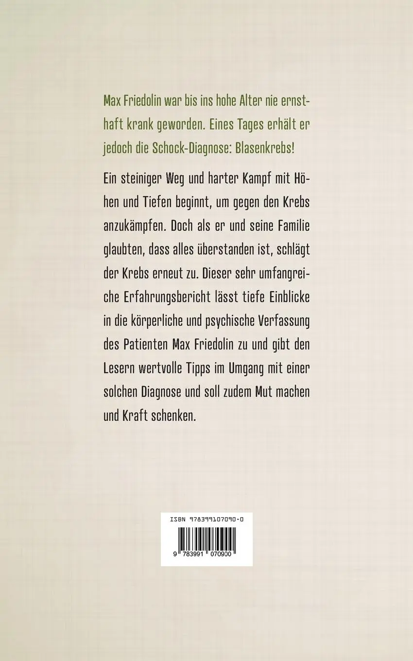 Rückseite: 9783991070900 | Vom Krebs zum Beuteltier | Mein Kampf mit dem Krebs | Max Friedolin
