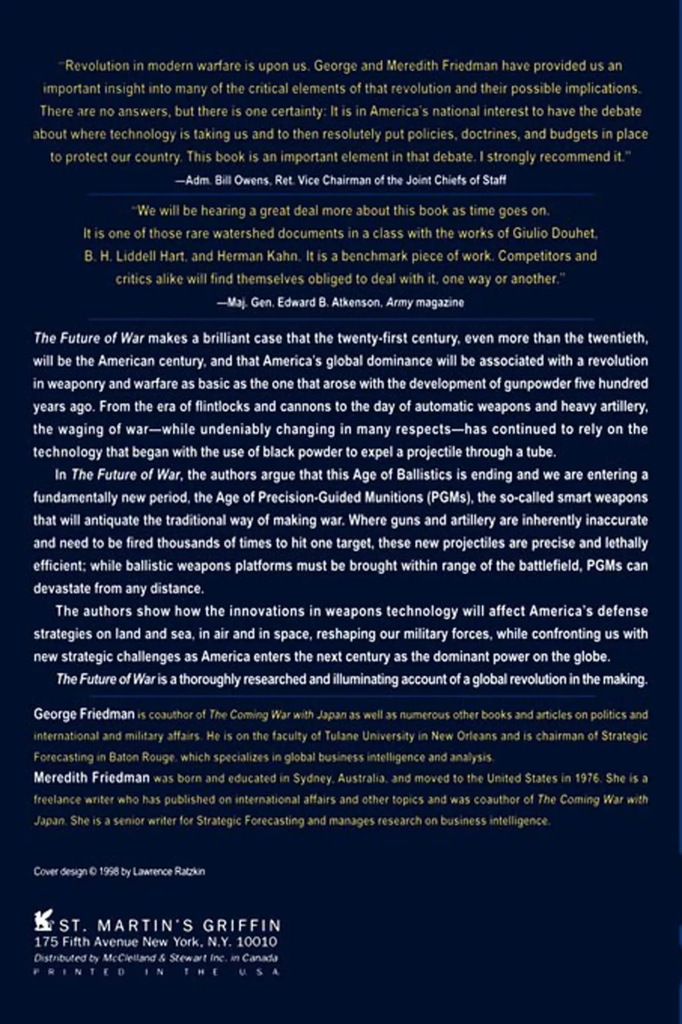 Rückseite: 9780312181000 | The Future of War | George Friedman (u. a.) | Taschenbuch | Englisch