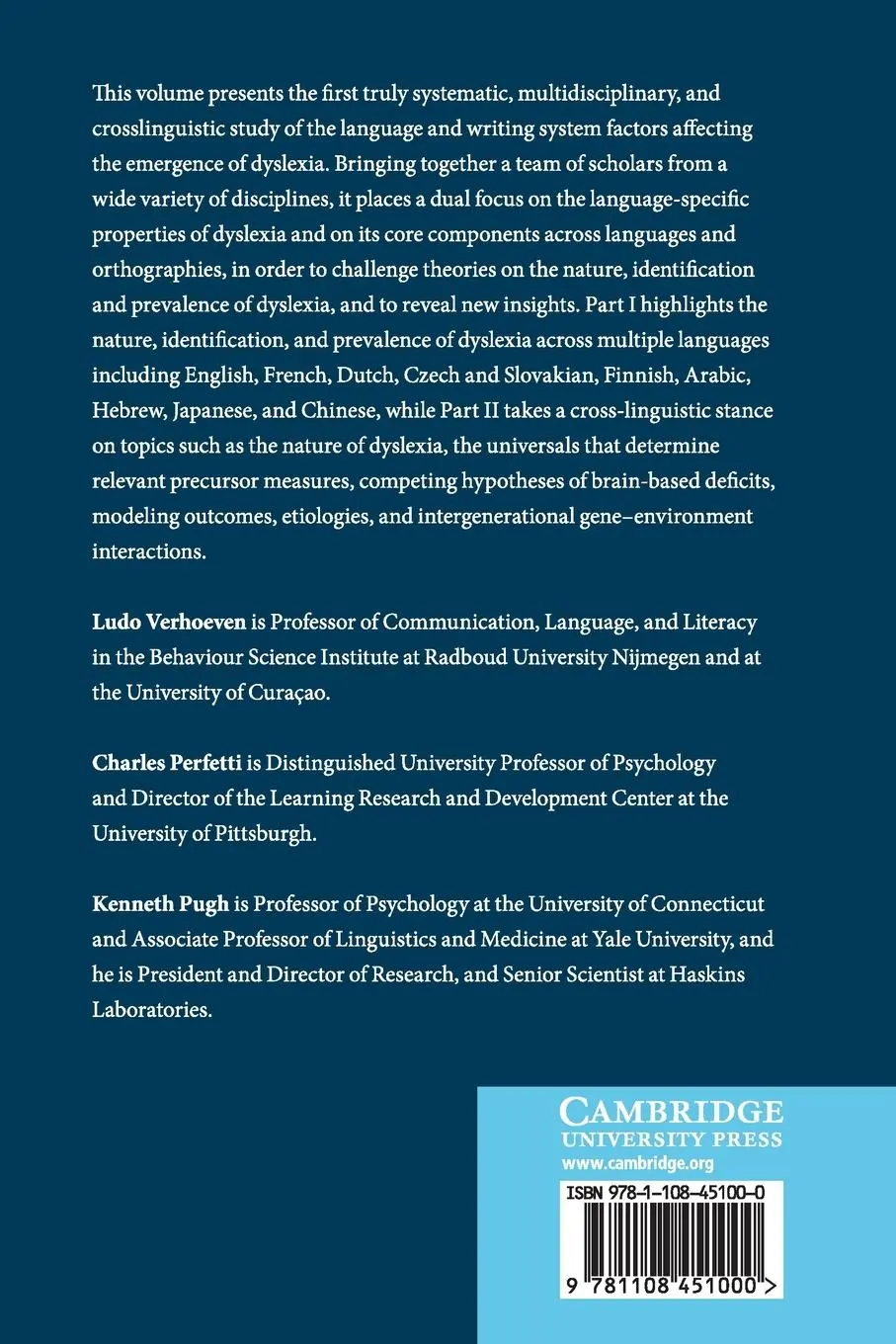Rückseite: 9781108451000 | Developmental Dyslexia across Languages and Writing Systems | Buch