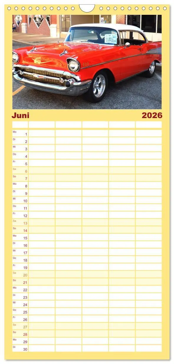 Bild: 9783516511000 | Familienplaner 2026 - Retro Cars mit 5 Spalten (Wandkalender, 21 x...