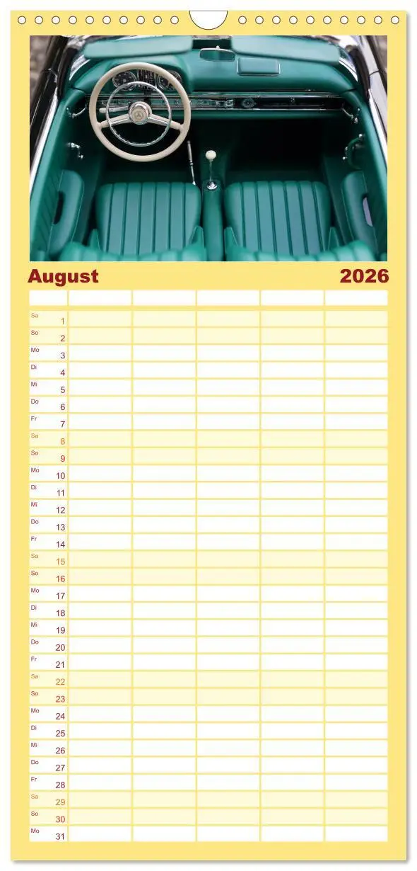 Bild: 9783516511000 | Familienplaner 2026 - Retro Cars mit 5 Spalten (Wandkalender, 21 x...