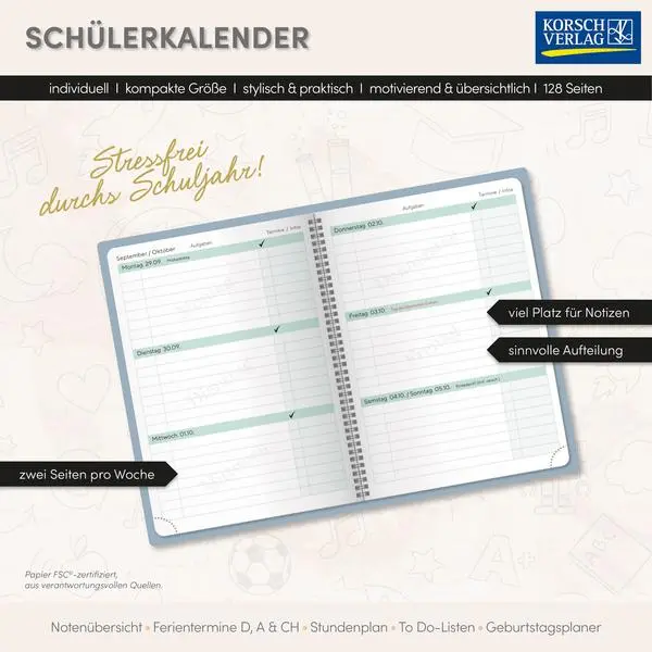 Bild: 9783731891000 | Schülerkalender Light on 2025/2026 | Verlag Korsch | Kalender | 128 S.