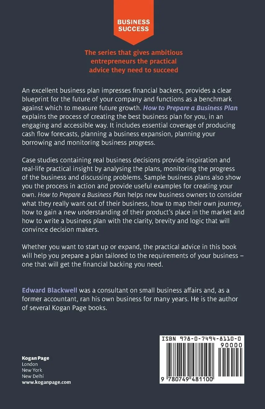Rückseite: 9780749481100 | How to Prepare a Business Plan | Edward Blackwell | Taschenbuch | 2017