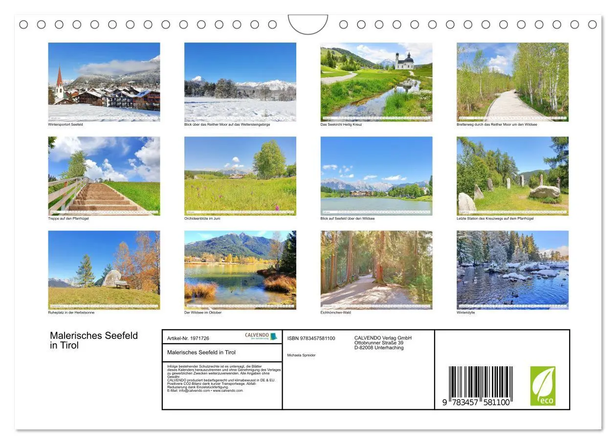 Bild: 9783457581100 | Malerisches Seefeld in Tirol (Wandkalender 2026 DIN A4 quer),...