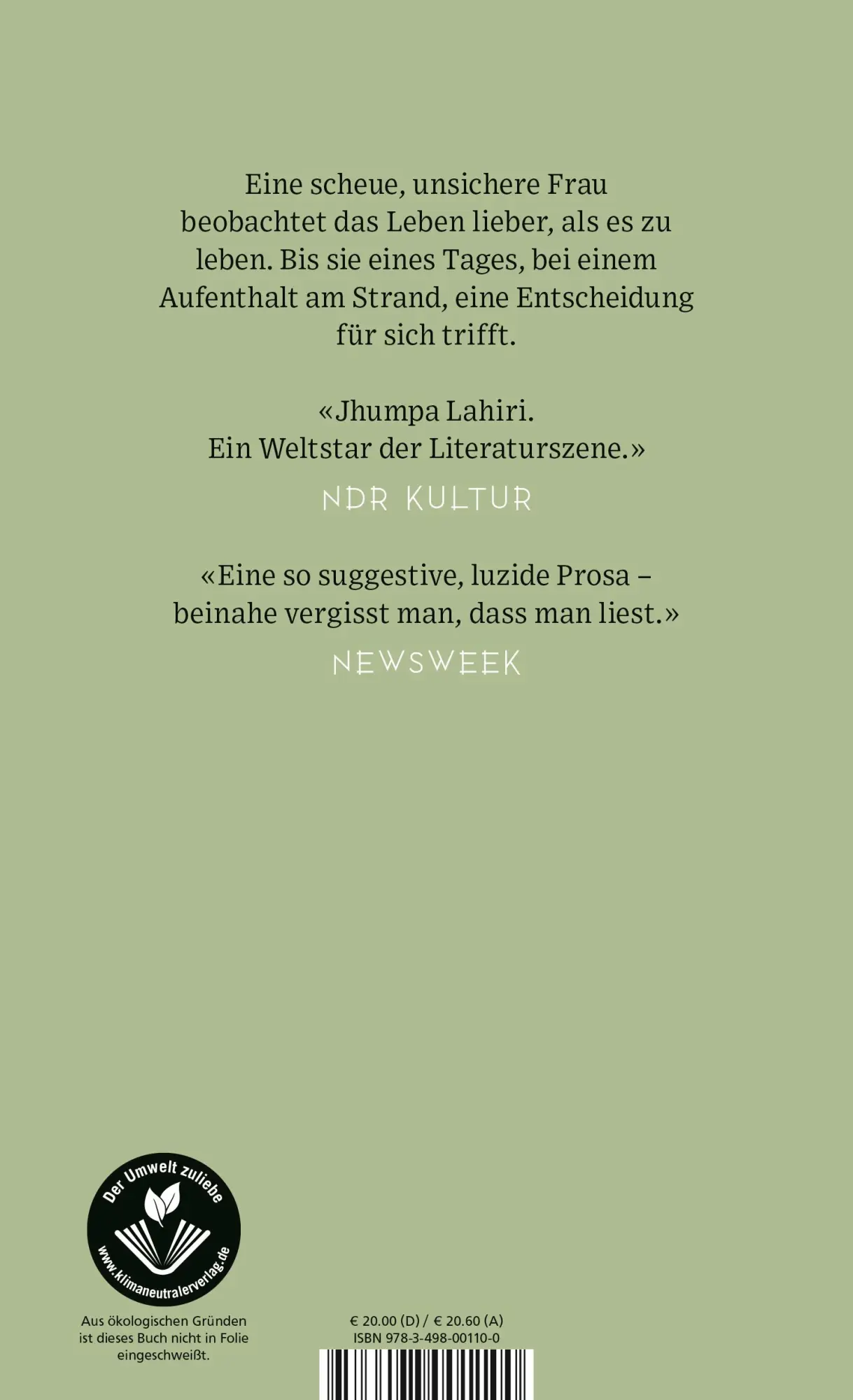 Rückseite: 9783498001100 | Wo ich mich finde | Jhumpa Lahiri | Buch | 160 S. | Deutsch | 2020