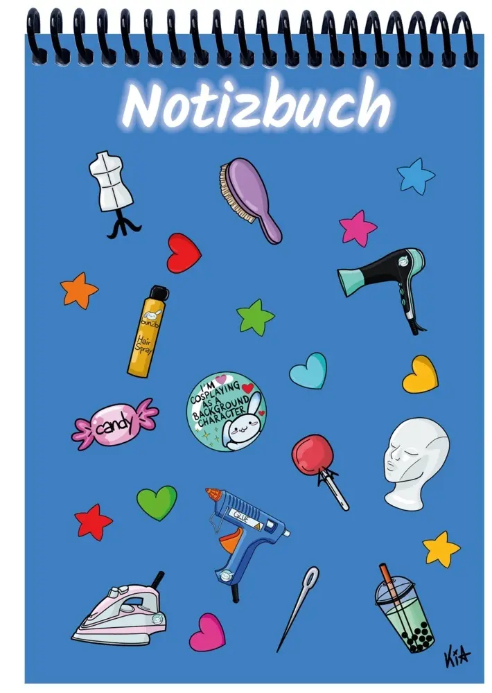 A 4 Notizblock Manga Items, blau, liniert