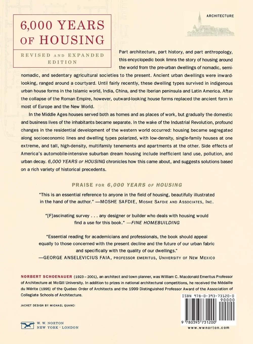 Rückseite: 9780393731200 | 6,000 Years of Housing (Revised, Expanded) | Norbert Schoenauer | Buch