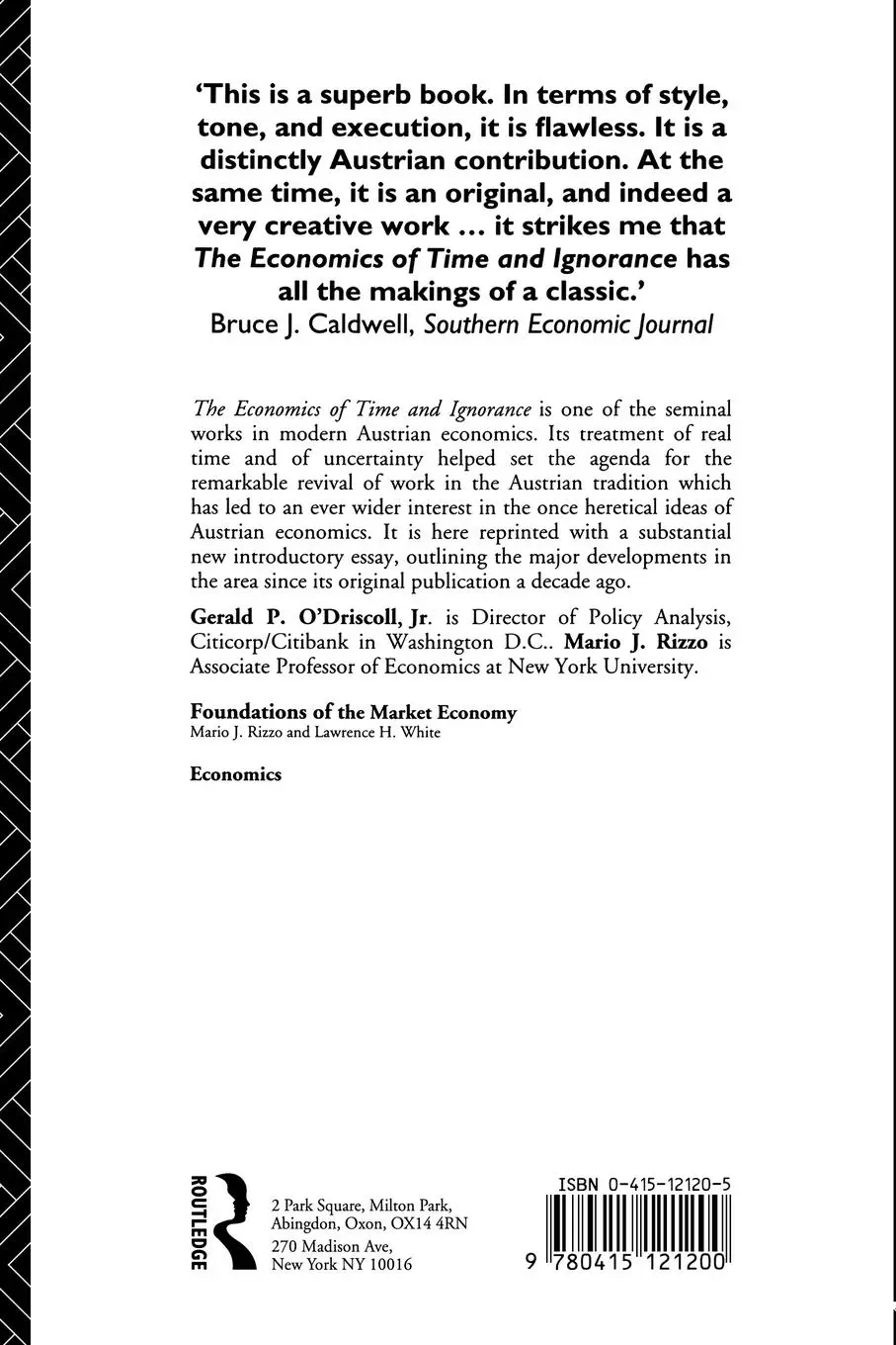 Rückseite: 9780415121200 | The Economics of Time and Ignorance | With a New Introduction | Buch