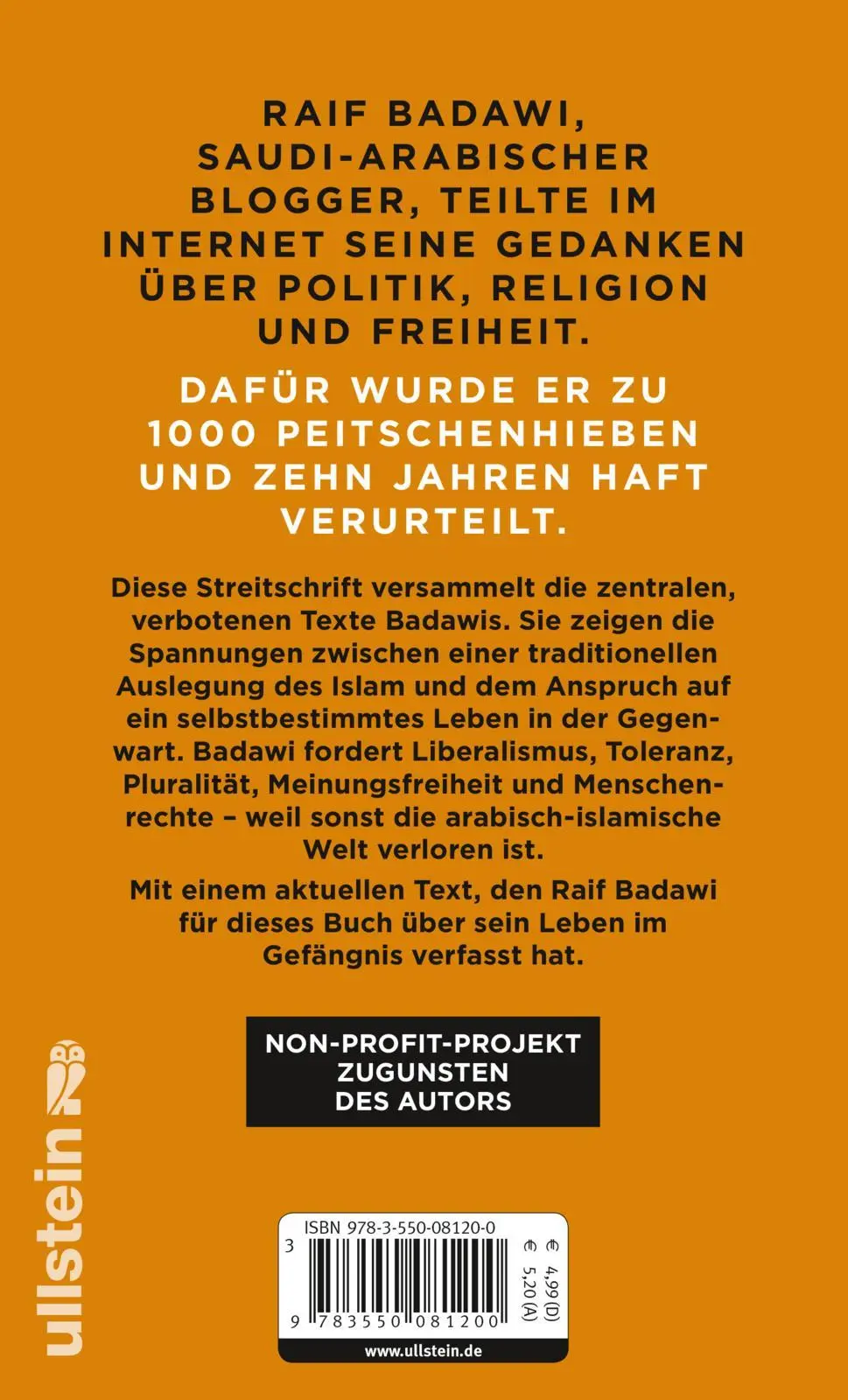 Rückseite: 9783550081200 | 1000 Peitschenhiebe | Weil ich sage, was ich denke | Raif Badawi