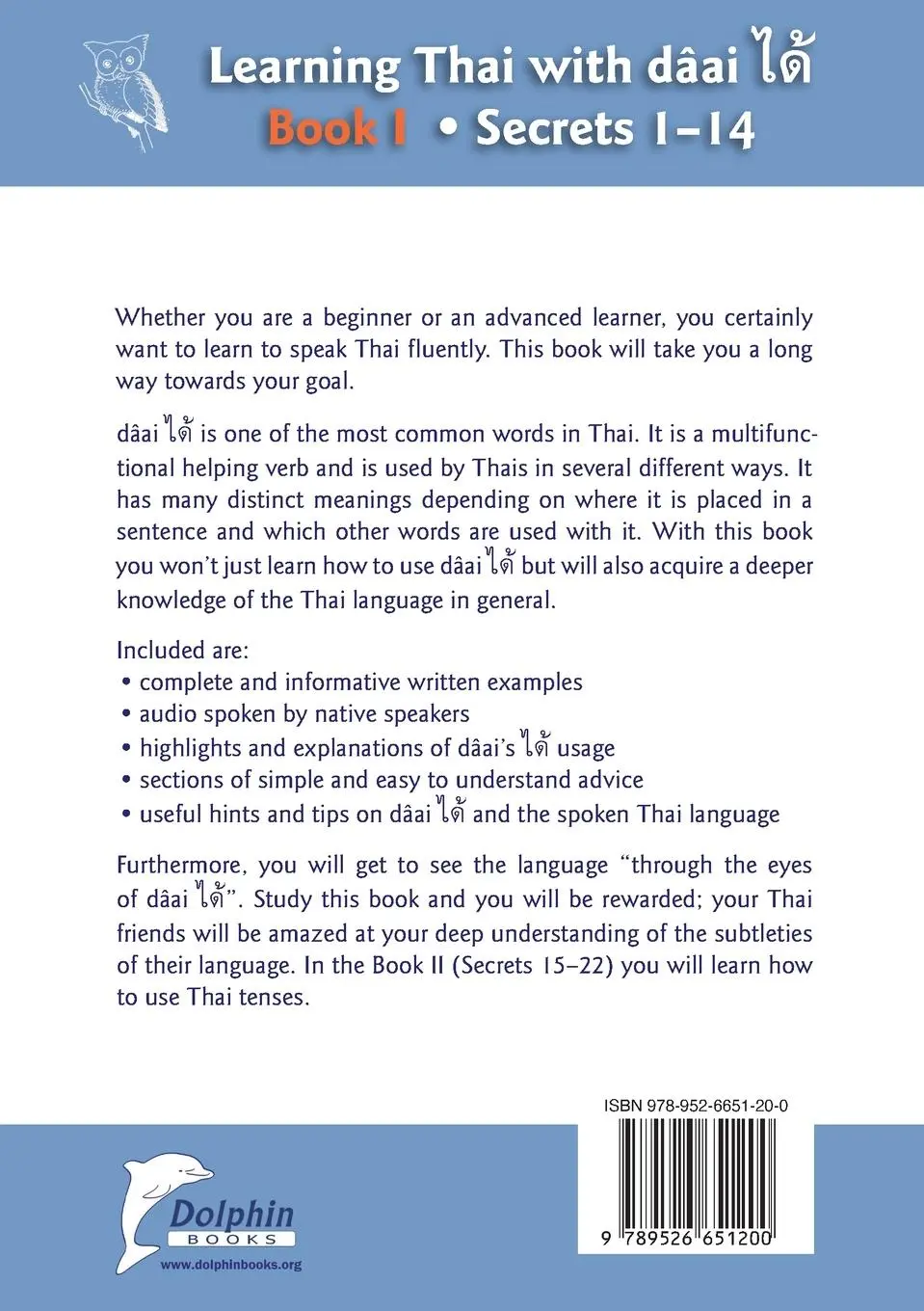 Rückseite: 9789526651200 | Learning Thai with dâai ได้ Book I - Secrets 1-14