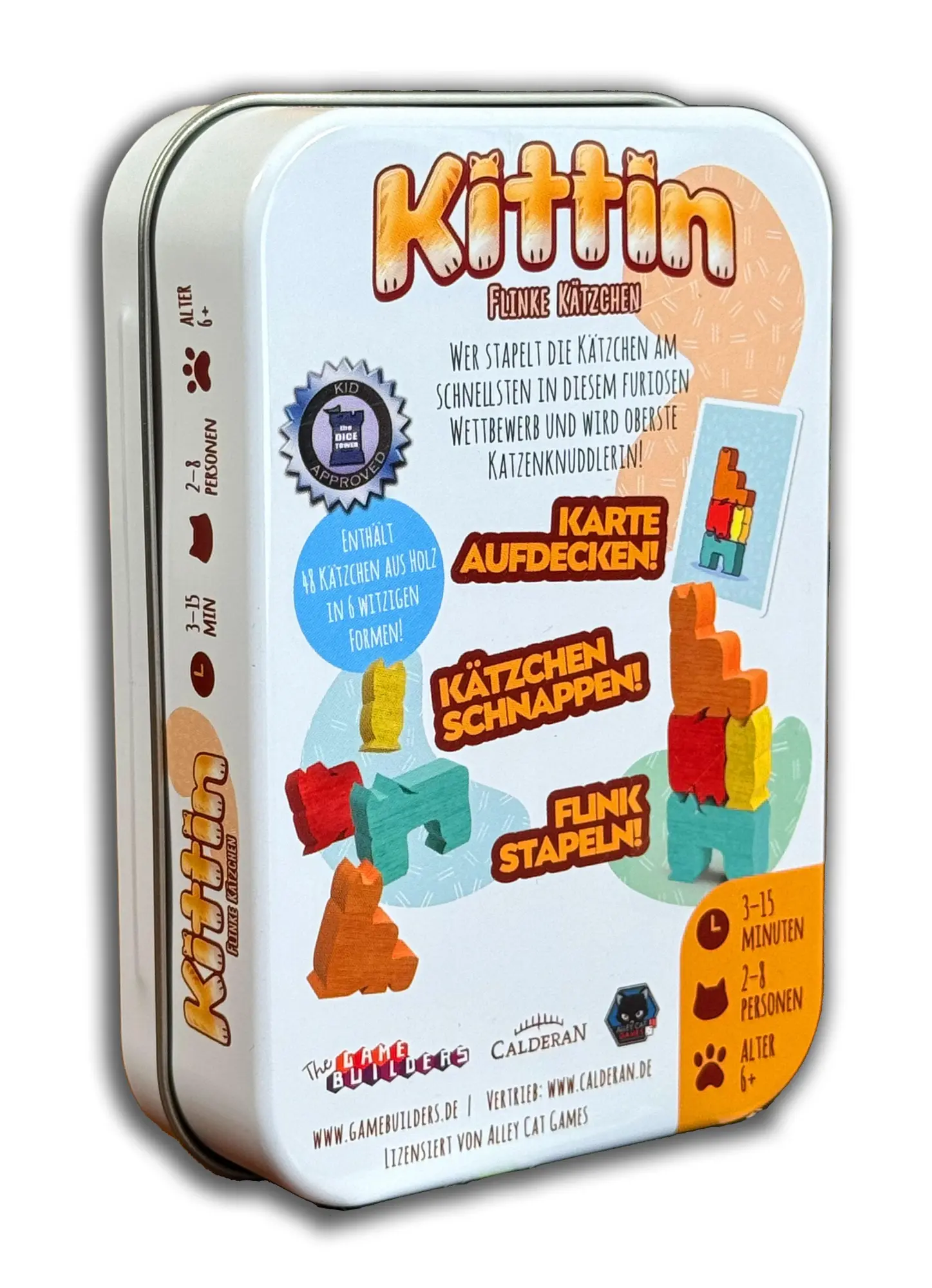 Rückseite: 4260617191300 | Kittin - Flinke Kätzchen - Schnelles Katzenstapelspiel (DE) | Spiel
