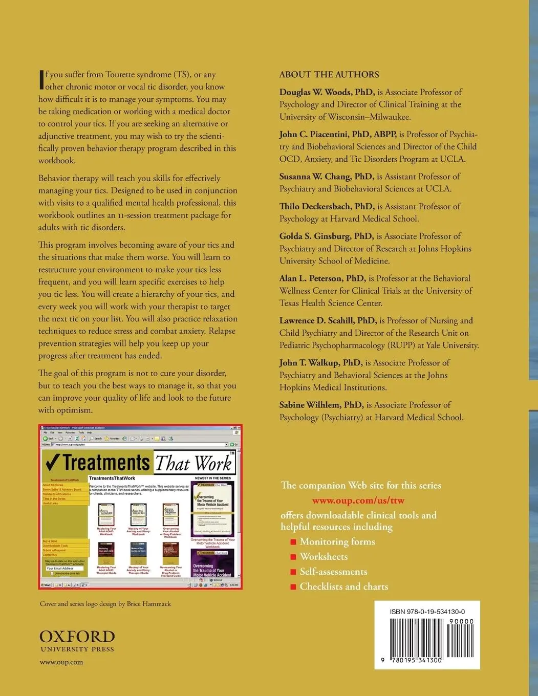 Rückseite: 9780195341300 | Managing Tourette Syndrome Adult Workbook | A Behaviorial Intervention