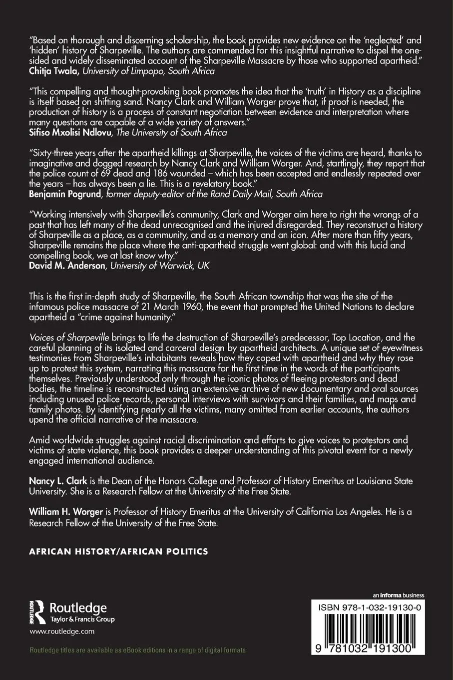 Rückseite: 9781032191300 | Voices of Sharpeville | The Long History of Racial Injustice | Buch