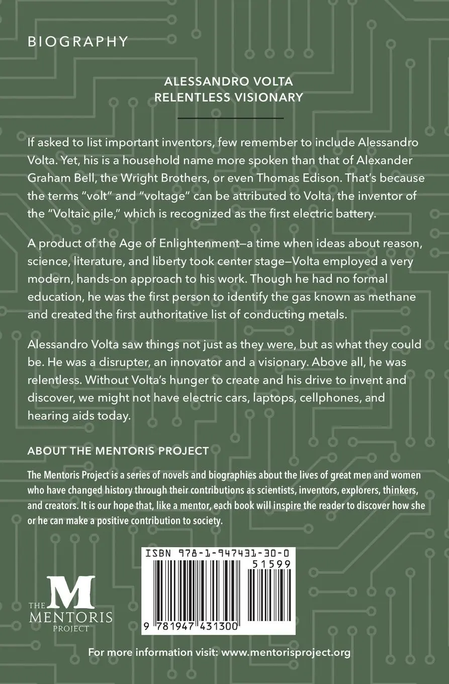 Rückseite: 9781947431300 | Relentless Visionary | Alessandro Volta | Michael Berick | Taschenbuch