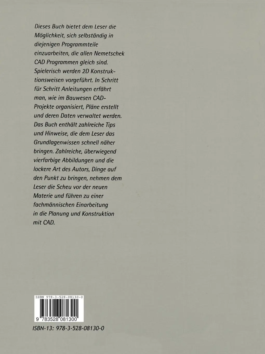 Rückseite: 9783528081300 | ALLPLAN/ALLPLOT CAD-Basis | Praktische Beispiele für Einsteiger | Buch