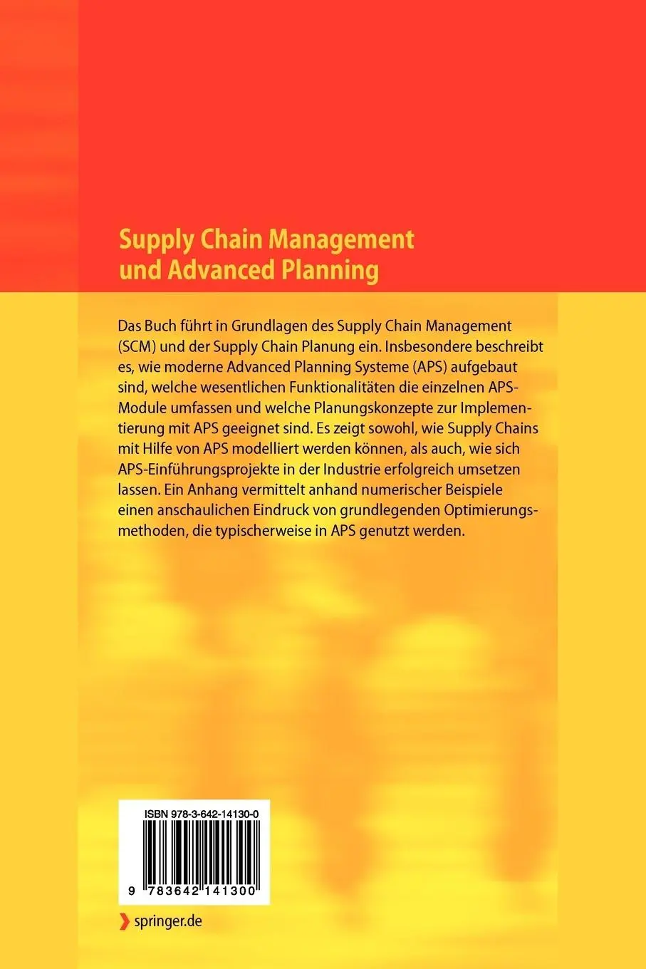 Rückseite: 9783642141300 | Supply Chain Management und Advanced Planning | Stadtler (u. a.) | xii