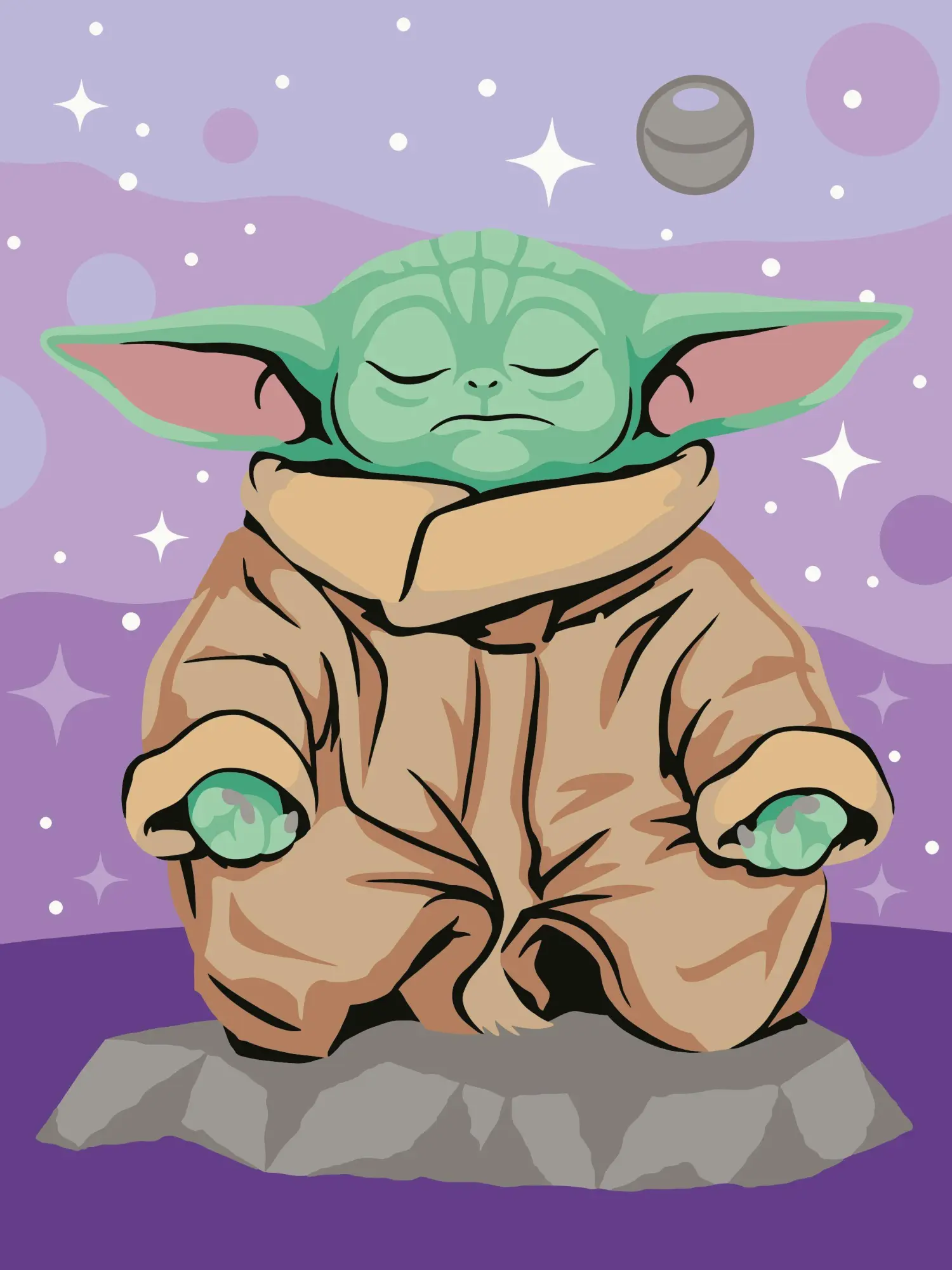 Cover: 4005555231400 | CreArt, Malen nach Zahlen Adults Trend - Star Wars Meditierender Grogu