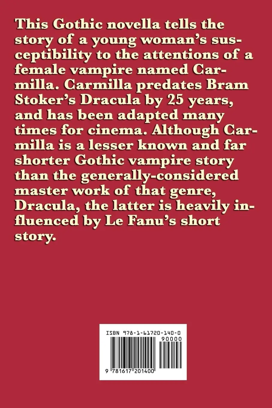 Rückseite: 9781617201400 | Carmilla | J. Sheridan Lefanu | Taschenbuch | Kartoniert / Broschiert