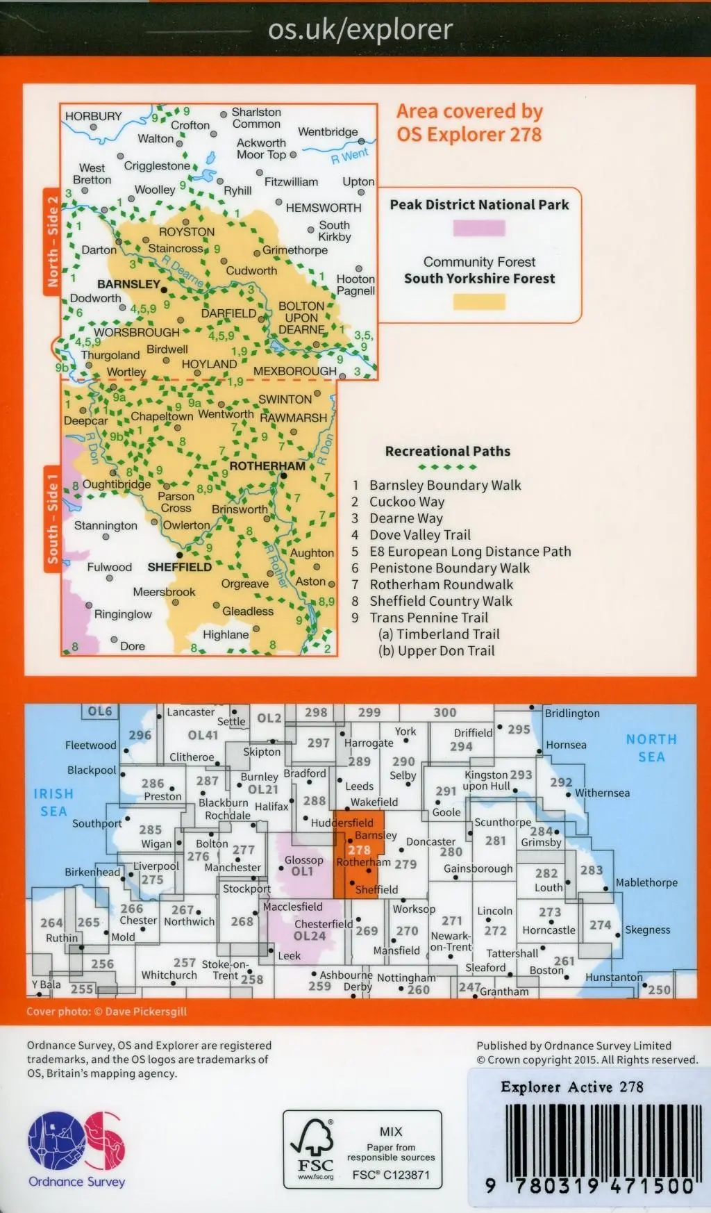Bild: 9780319471500 | Sheffield and Barnsley | Ordnance Survey | (Land-)Karte | Englisch