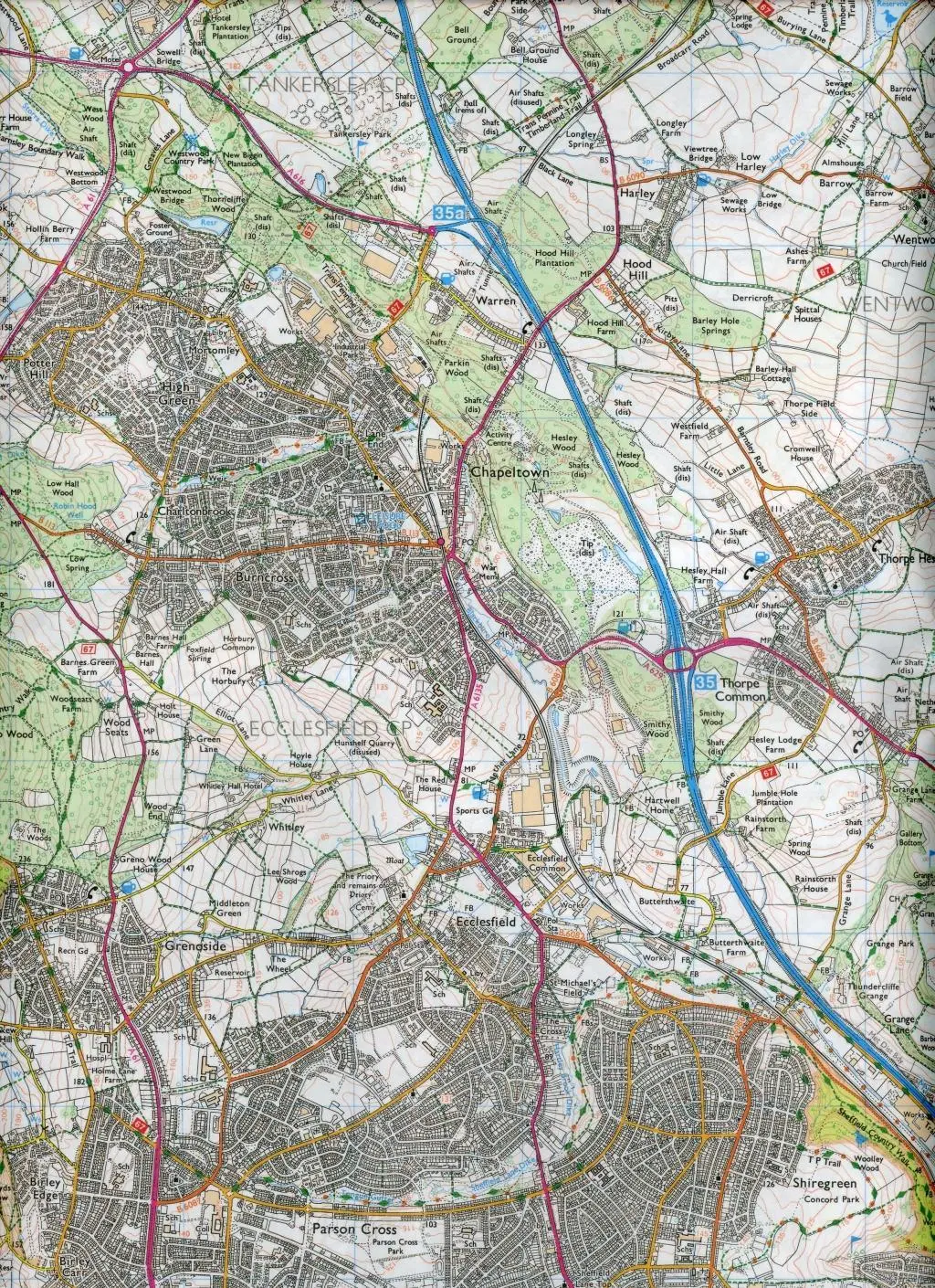 Bild: 9780319471500 | Sheffield and Barnsley | Ordnance Survey | (Land-)Karte | Englisch