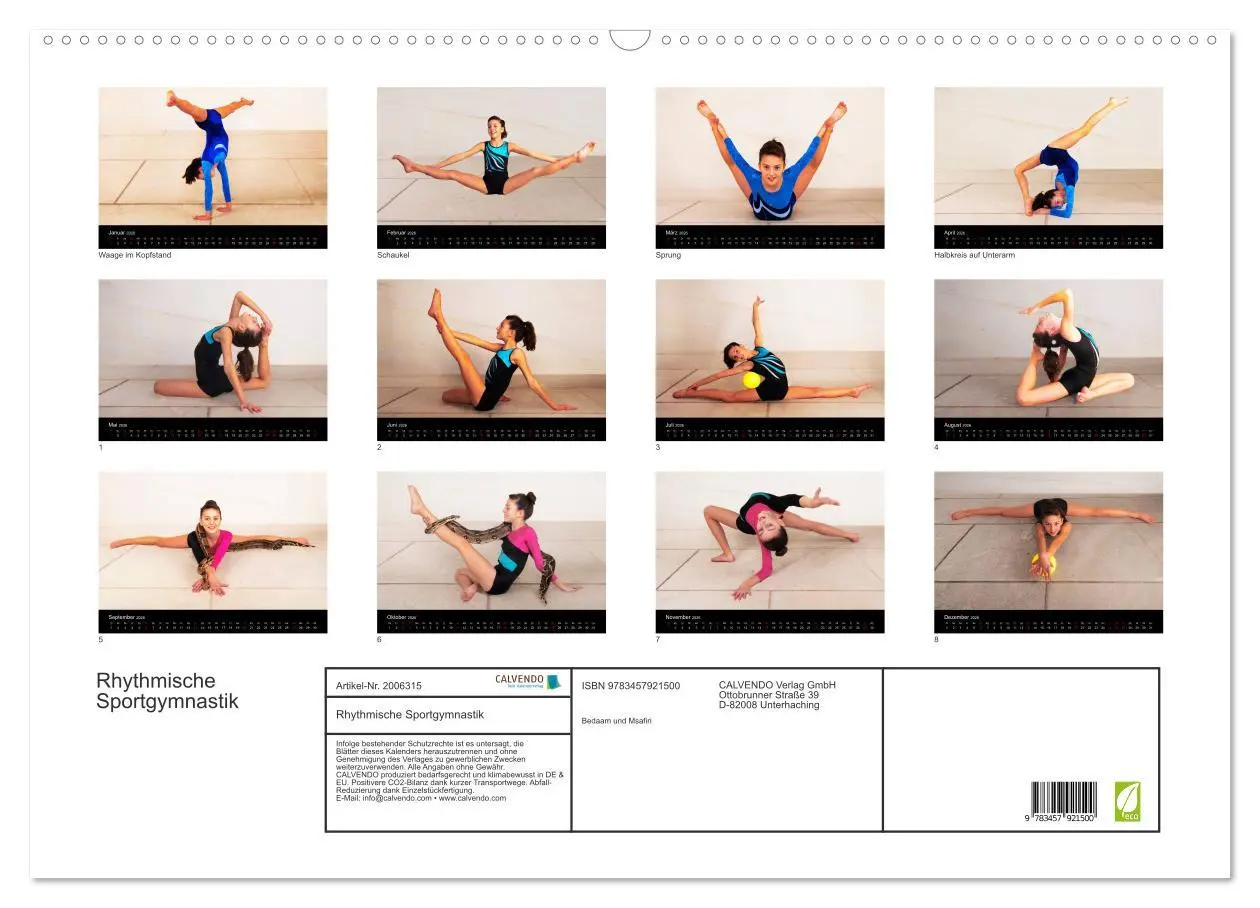 Bild: 9783457921500 | Rhythmische Sportgymnastik (Wandkalender 2026 DIN A2 quer),...