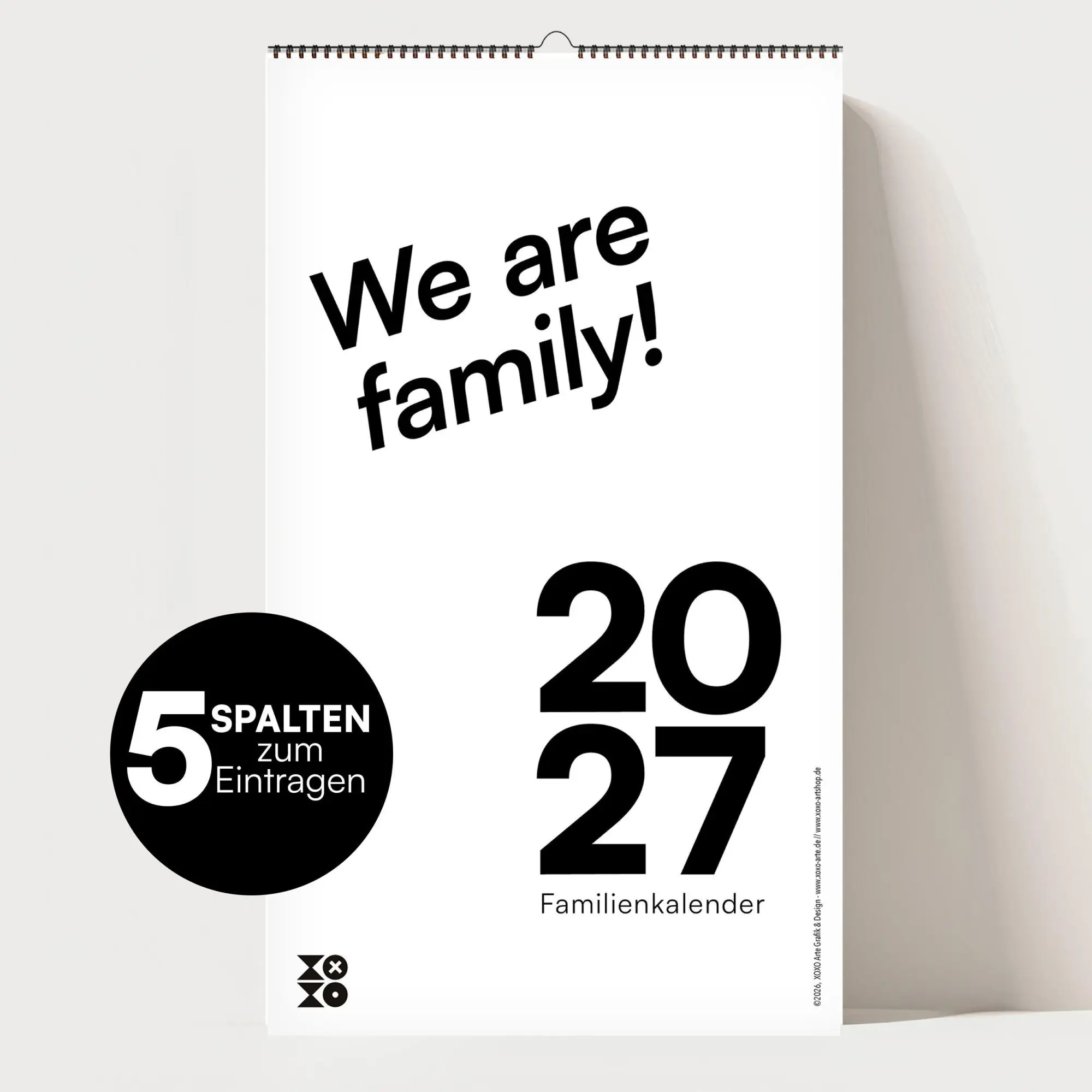 Cover: 9783693851500 | Familienkalender 2027, We are family! 5 Spalten Monatskalender,...