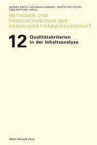 Cover: 9783869621500 | Qualitätskriterien in der Inhaltsanalyse | Werner Wirth | Taschenbuch