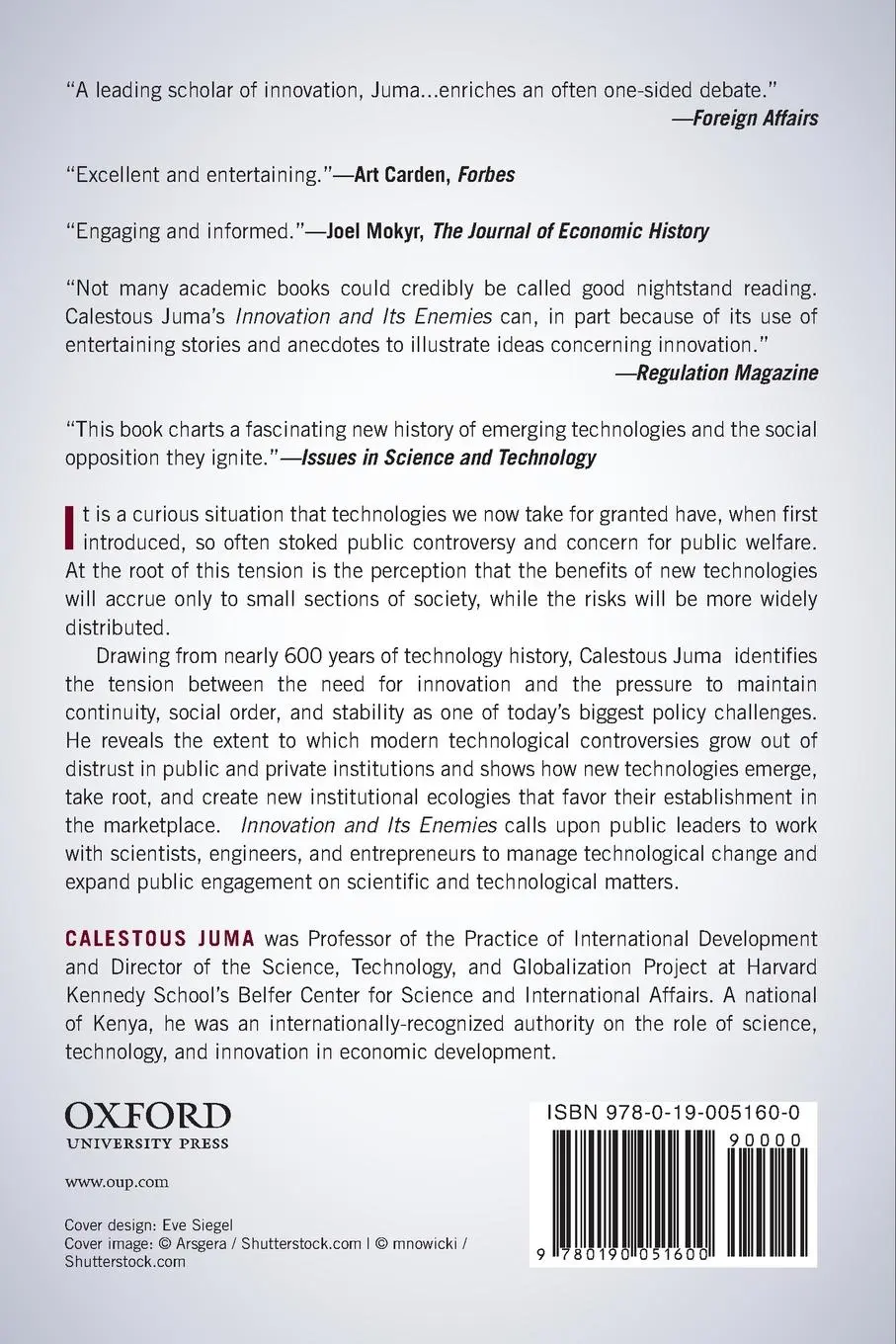 Rückseite: 9780190051600 | Innovation and Its Enemies | Why People Resist New Technologies | Juma