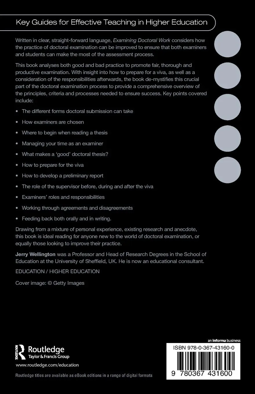 Rückseite: 9780367431600 | Examining Doctoral Work | Exploring Principles, Criteria and Processes