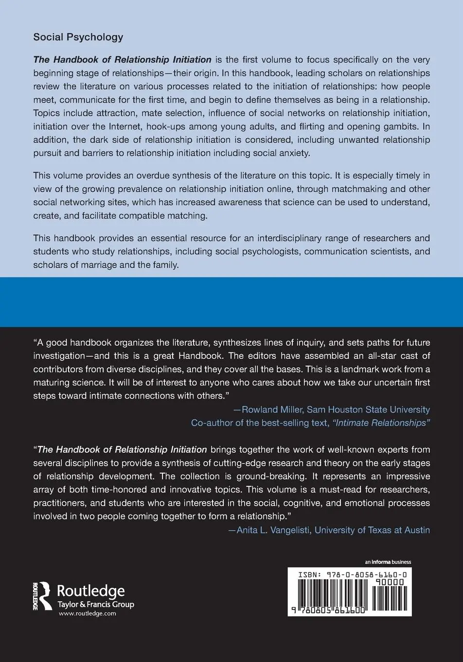 Rückseite: 9780805861600 | Handbook of Relationship Initiation | Susan Sprecher (u. a.) | Buch