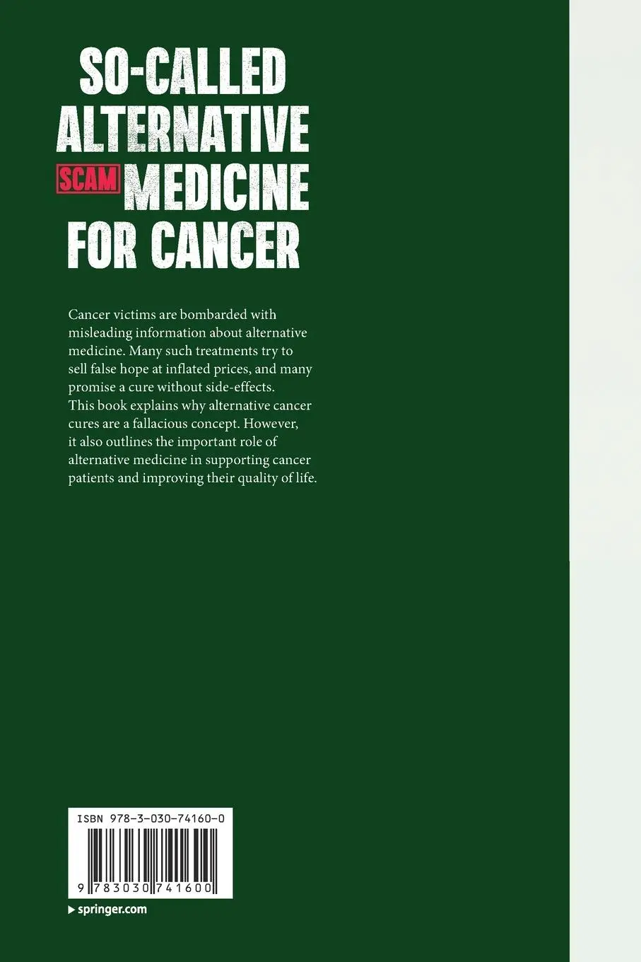 Rückseite: 9783030741600 | So-Called Alternative Medicine (SCAM) for Cancer | Edzard Ernst | Buch