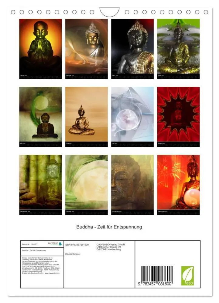 Bild: 9783457081600 | Buddha - Zeit für Entspannung (Wandkalender 2025 DIN A4 hoch),...