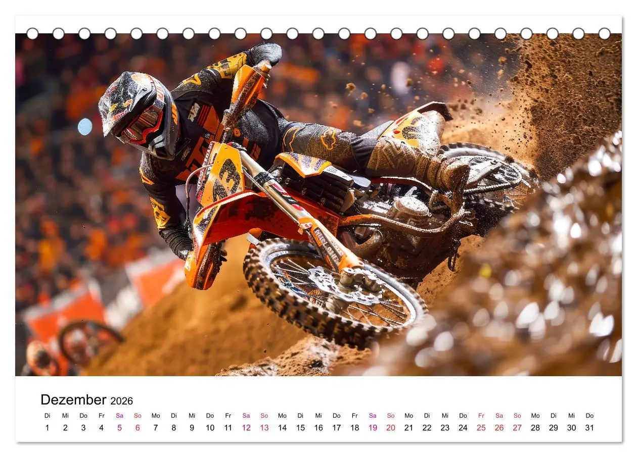 Bild: 9783457391600 | Motocross Erlebnisse (Tischkalender 2026 DIN A5 quer), CALVENDO...