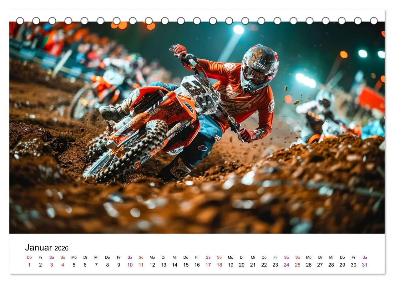 Bild: 9783457391600 | Motocross Erlebnisse (Tischkalender 2026 DIN A5 quer), CALVENDO...