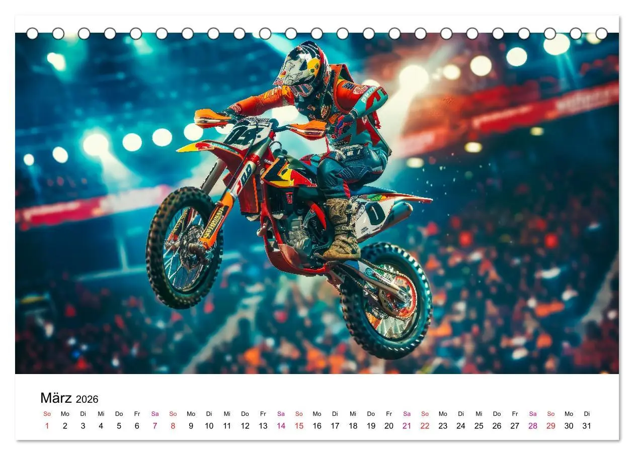 Bild: 9783457391600 | Motocross Erlebnisse (Tischkalender 2026 DIN A5 quer), CALVENDO...