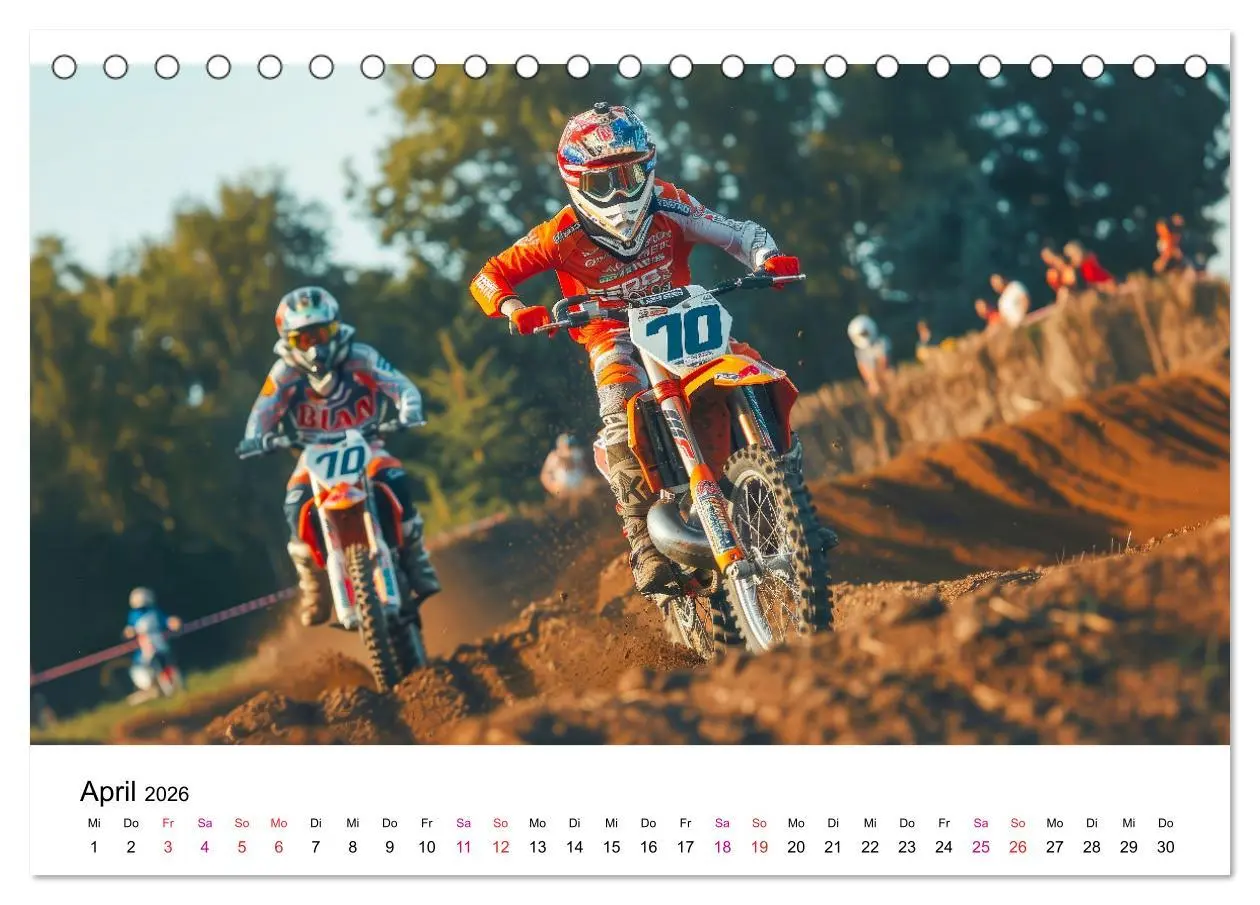 Bild: 9783457391600 | Motocross Erlebnisse (Tischkalender 2026 DIN A5 quer), CALVENDO...