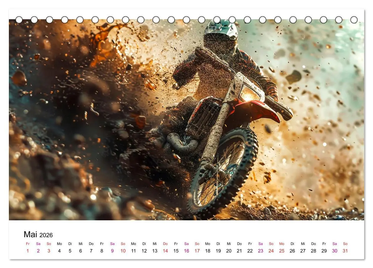 Bild: 9783457391600 | Motocross Erlebnisse (Tischkalender 2026 DIN A5 quer), CALVENDO...