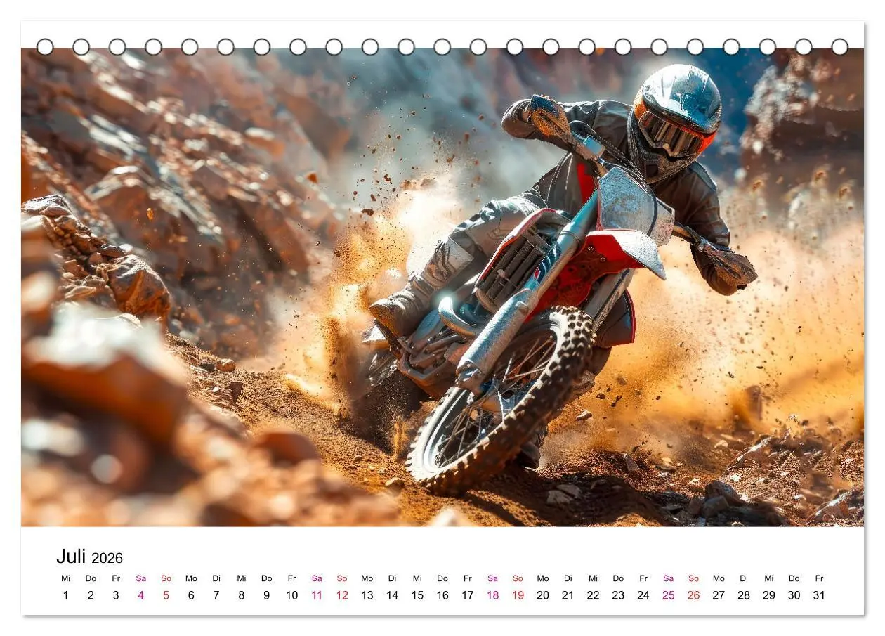 Bild: 9783457391600 | Motocross Erlebnisse (Tischkalender 2026 DIN A5 quer), CALVENDO...