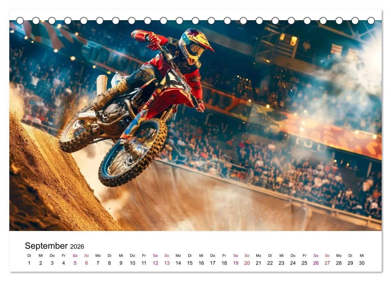 Bild: 9783457391600 | Motocross Erlebnisse (Tischkalender 2026 DIN A5 quer), CALVENDO...