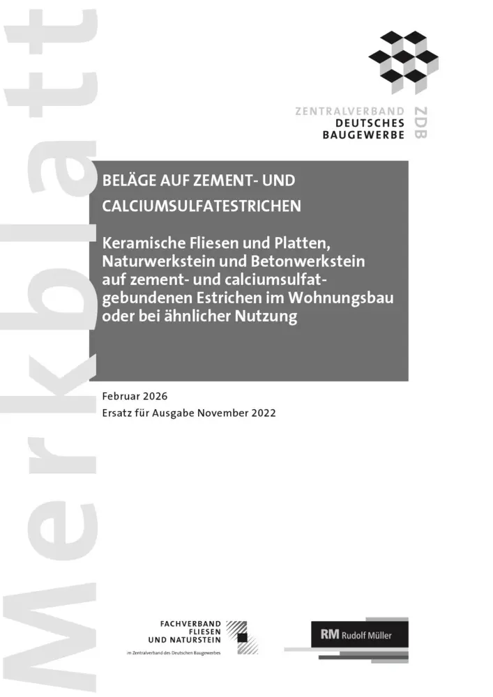 Merkblatt Beläge auf Zement- und Calciumsulfatestrichen 2026-02