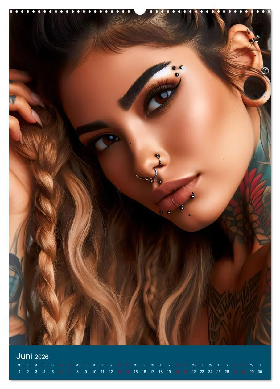 Bild: 9783516241600 | Tattoo und Piercing Women (Wandkalender 2026 DIN A2 hoch), CALVENDO...
