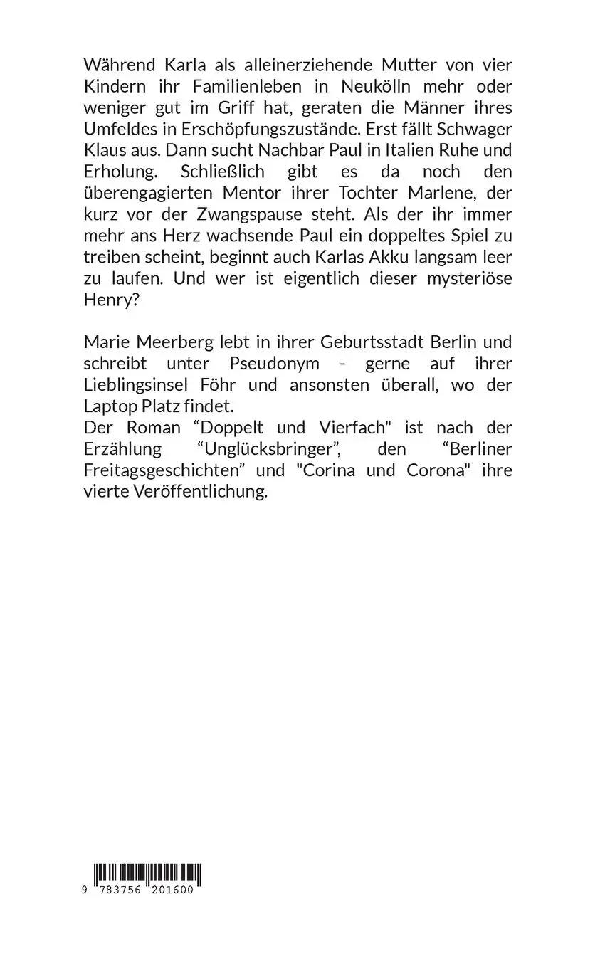 Rückseite: 9783756201600 | Doppelt und Vierfach | Marie Meerberg | Taschenbuch | Paperback | 2022