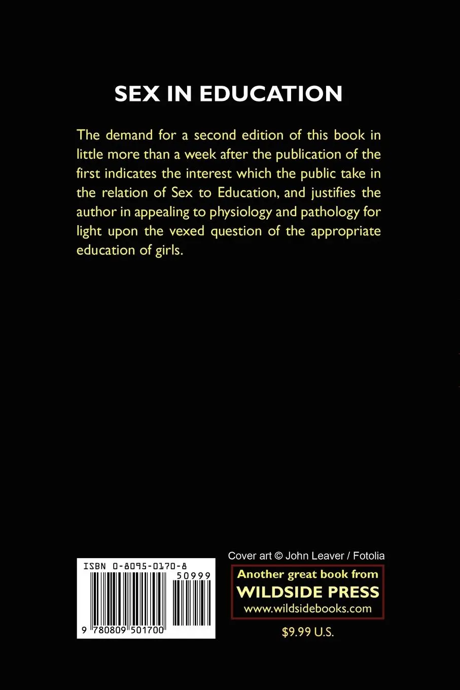 Rückseite: 9780809501700 | Sex in Education | Edward H. Clarke | Taschenbuch | Englisch | 2024
