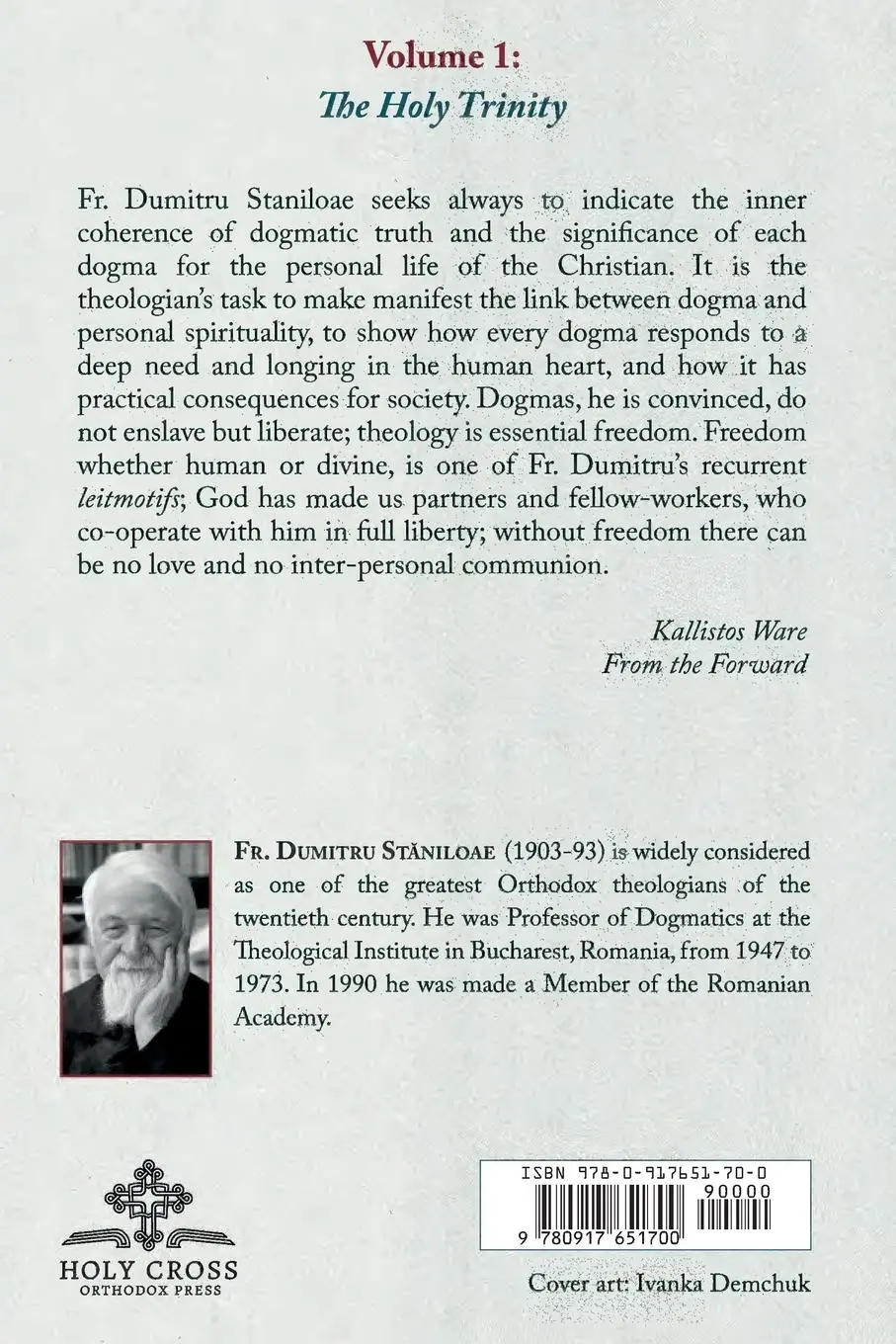 Rückseite: 9780917651700 | The Experience of God | Volume 1 | Dumitru Staniloae | Taschenbuch
